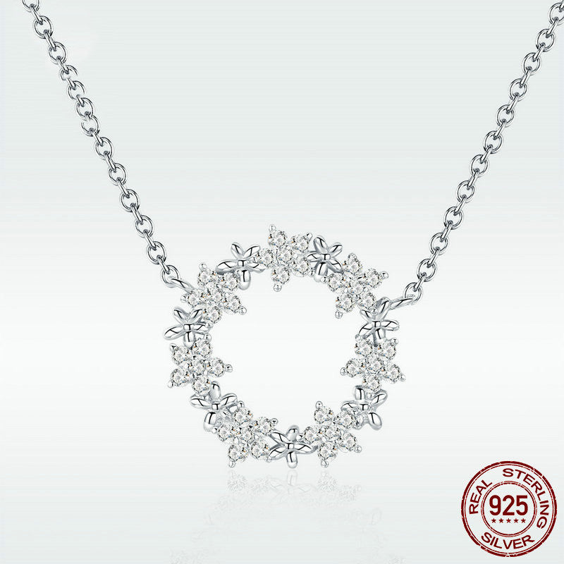 Gypsophila-Halskette aus Sterlingsilber mit Zirkon