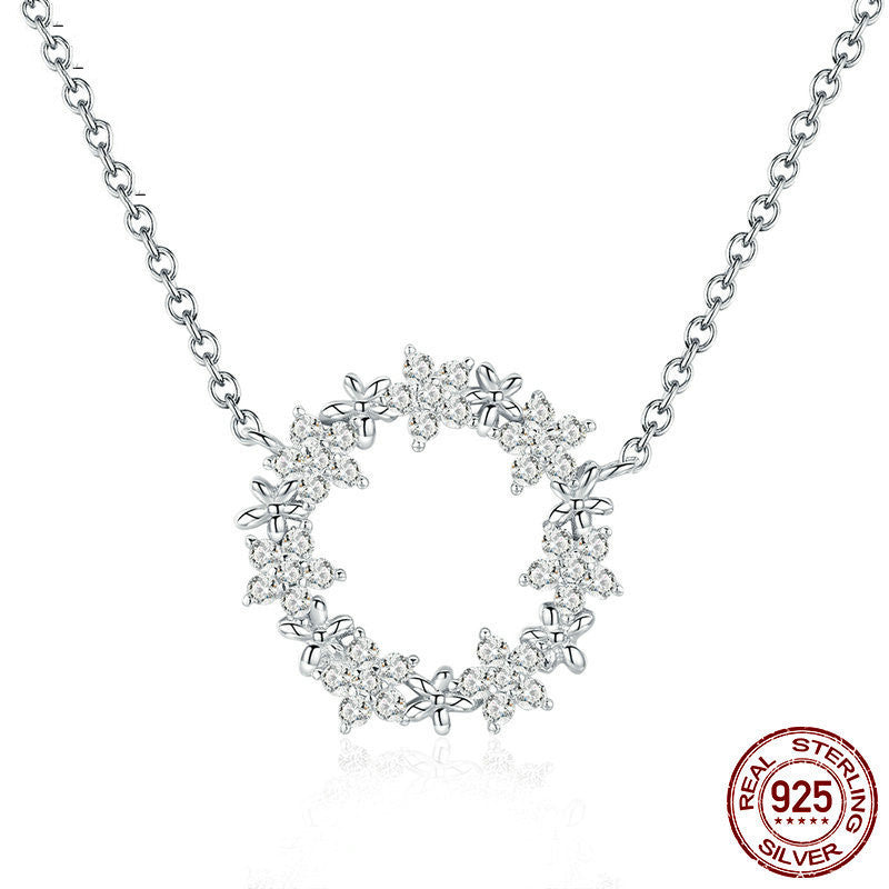 Gypsophila-Halskette aus Sterlingsilber mit Zirkon