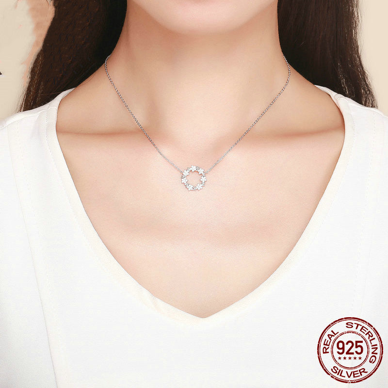 Gypsophila-Halskette aus Sterlingsilber mit Zirkon