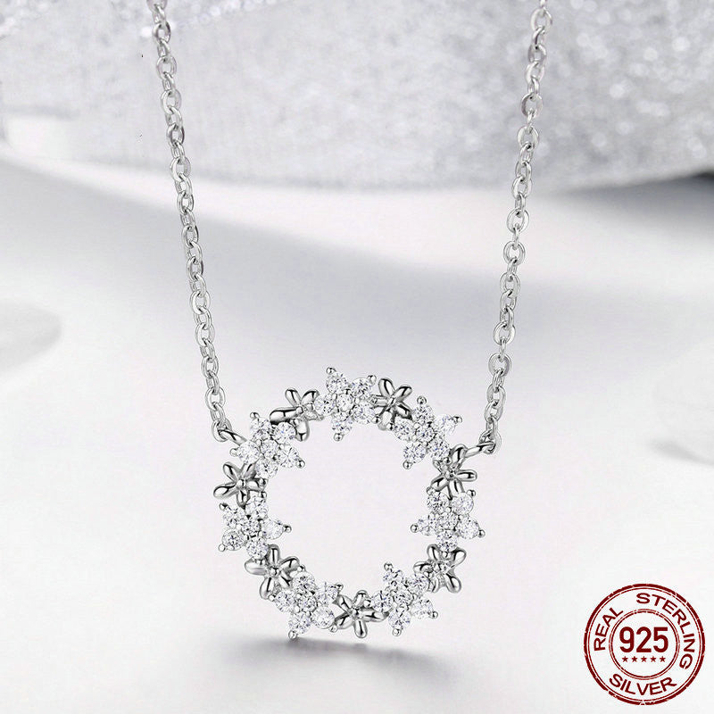 Gypsophila-Halskette aus Sterlingsilber mit Zirkon