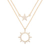 Sterling Silver Double Layered Star and Sun Necklace