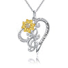 Sterling Silver “You are my sunshine” Sunflower Pendant Necklace