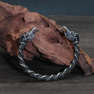 Norse Viking Double Dragon Head Bracelets