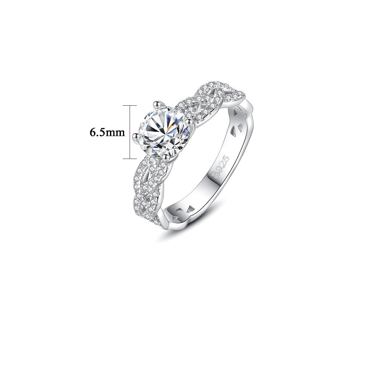 1 Carat Moissanite Woven Silver Ring