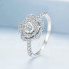 Rose Shaped Cubic Zirconia Silver Ring