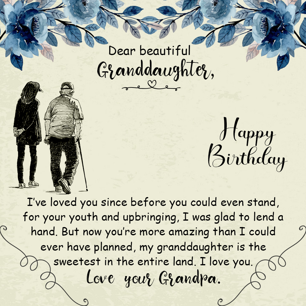 To Granddaughter Message Card