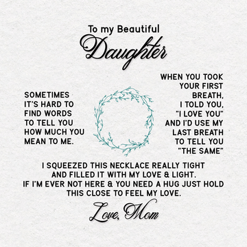 To Daughter Message Card