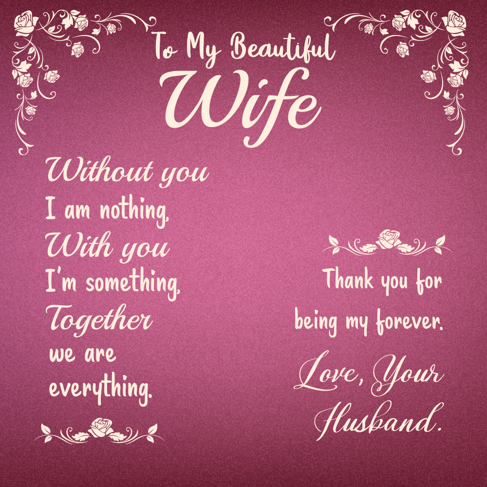 To Wife Message Card