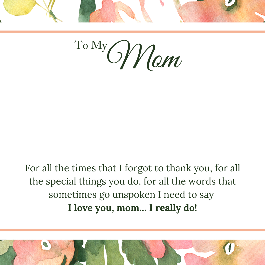 To Mother Message Card