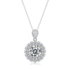 Collier pendentif tournesol moissanite en argent sterling 5 carats