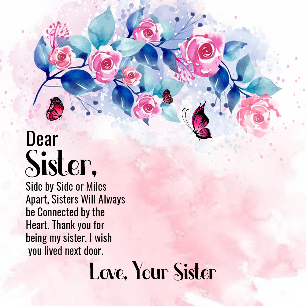 To Sister Message Card