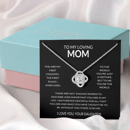 Love Knot Necklace Coffret cadeau pour maman