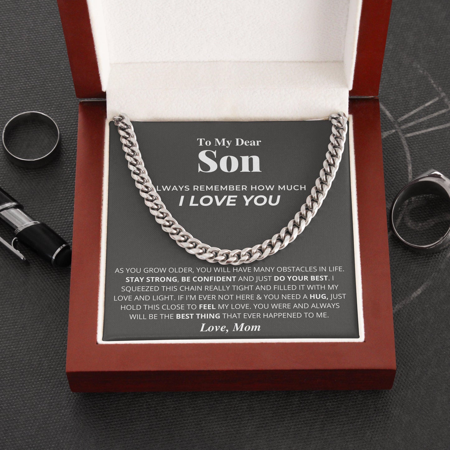 Personalized Cuba Necklace For Son-You are the BEST THING that ever happened to me - Record My Love