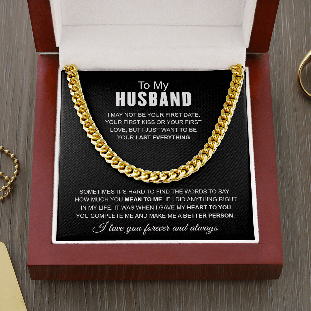 Personalized love necklace for My Husband-You complete me and make me a BETTER PERSON - Record My Love